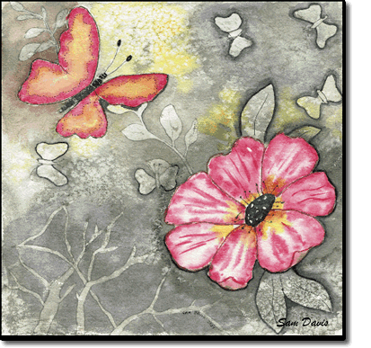 Flower and Butterflies-Practice piece from Jan Powers Class by Sam Davis 2024